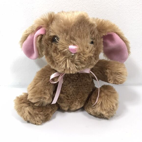 Dandee‎ Bunny Rabbit Brown Pink Soft Plush Stuffed Animal Toy Gift - Picture 1 of 6